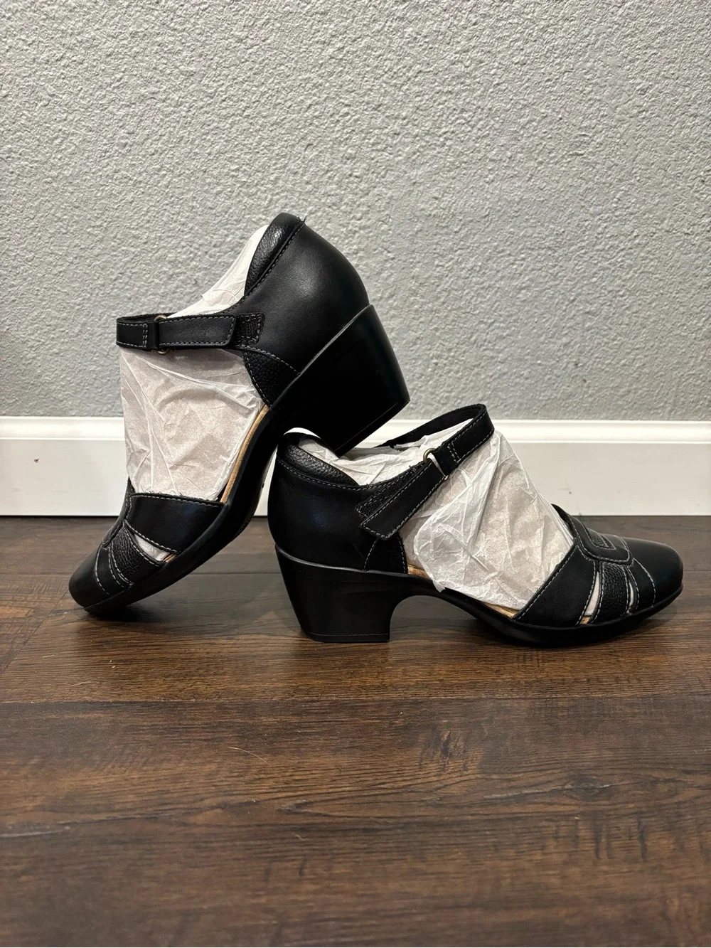 Clarks Black Mary Jane Low Heel Dress Shoes